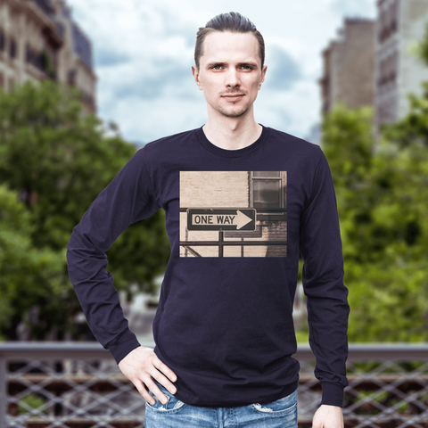 One way unisex long sleeve designer style T shirt (Please state sizes when ordering thank you)