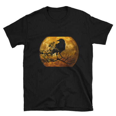 Halloween watching crow Short-Sleeve Unisex T-Shirt (Free shipping)