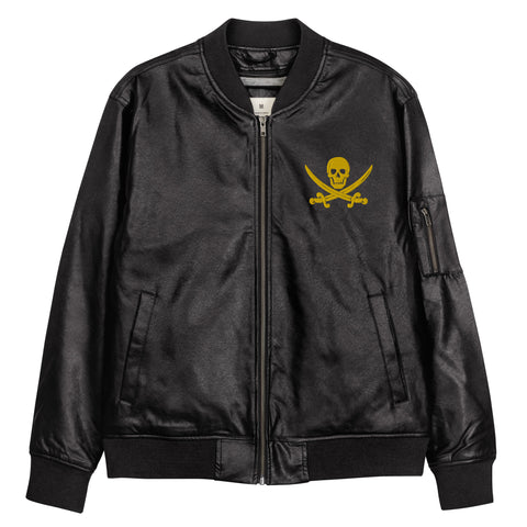 Pirate style Unisex Leather Bomber Jacket