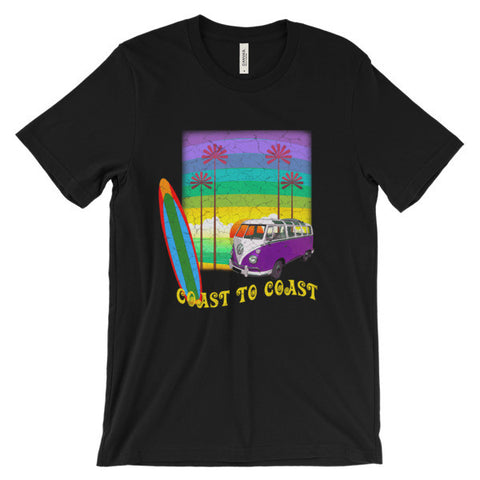 Coast to coast Retro Unisex short sleeve t-shirt (Free shipping)