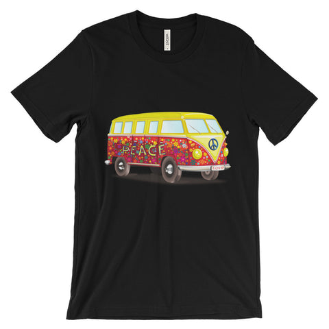 Retro Peace VW designer Unisex short sleeve t-shirt (Free shipping)
