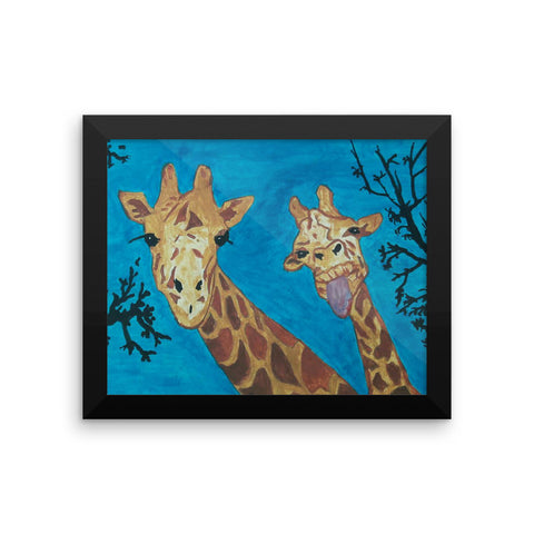 The Majestic Whimsical Giraffe Original Rob C Framed poster (Free Shipping)
