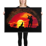Pirate  and dog Framed matte paper poster