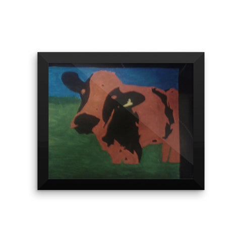 The Pop Art Cow Framed poster  (Free shipping)