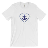 Diver Collection- Anchor in Heart Design Unisex short sleeve t-shirt  (Free Shipping)