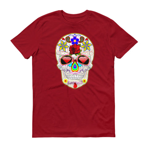 Day of the dead Collection Color Skull Short sleeve t-shirt (Free Shipping)