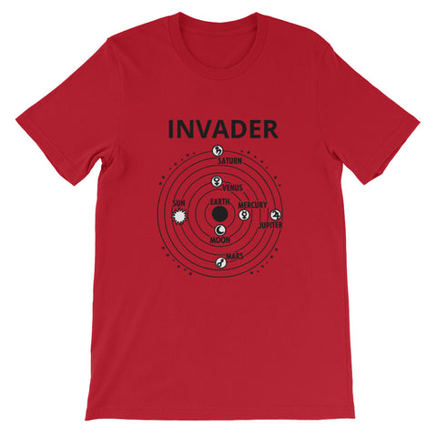 Invader planets Short-Sleeve Unisex T-Shirt Invader collection (Free shipping)