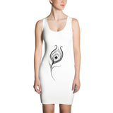The Black and white designer feather Dress (free shipping)