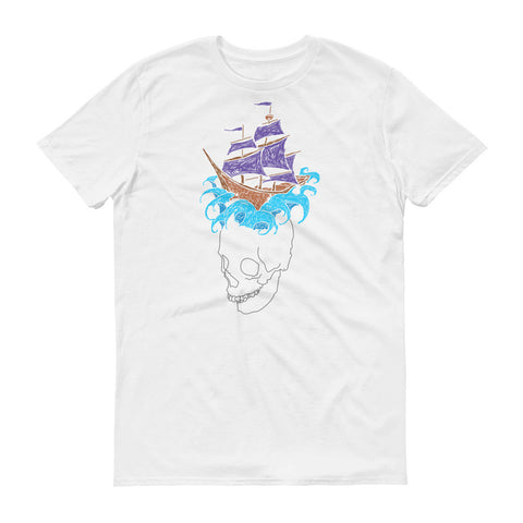 Ship and Skull Pirate Short sleeve t-shirt  (Free Shipping)