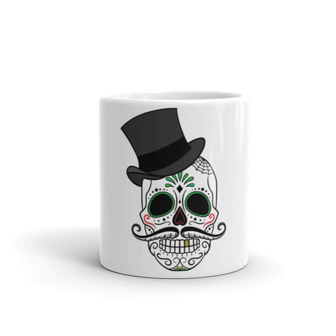 Day of the dead sugar skull with hat Mug (Free delivery)