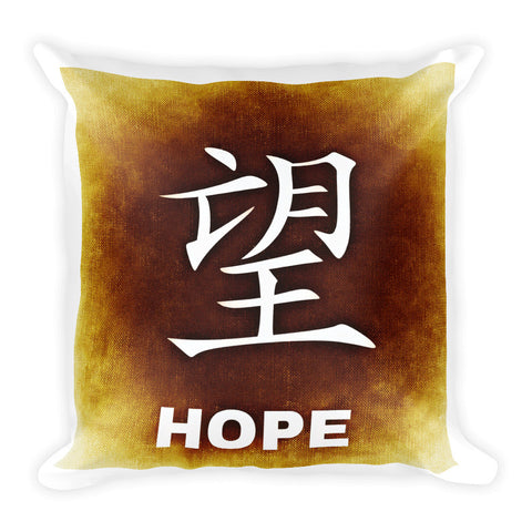 Chinese Hope sign Square Pillow (Free shipping)