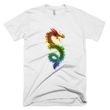 Multicoloured dragon design Short sleeve men's t-shirt (Free shipping)